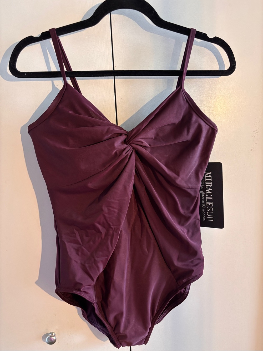 Miraclesuit NWT Womens Twist-Front One-Piece Swimsuit - Plum